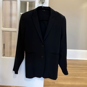 Theory black silk blazer, size 4
